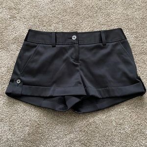 Black shiny shorts